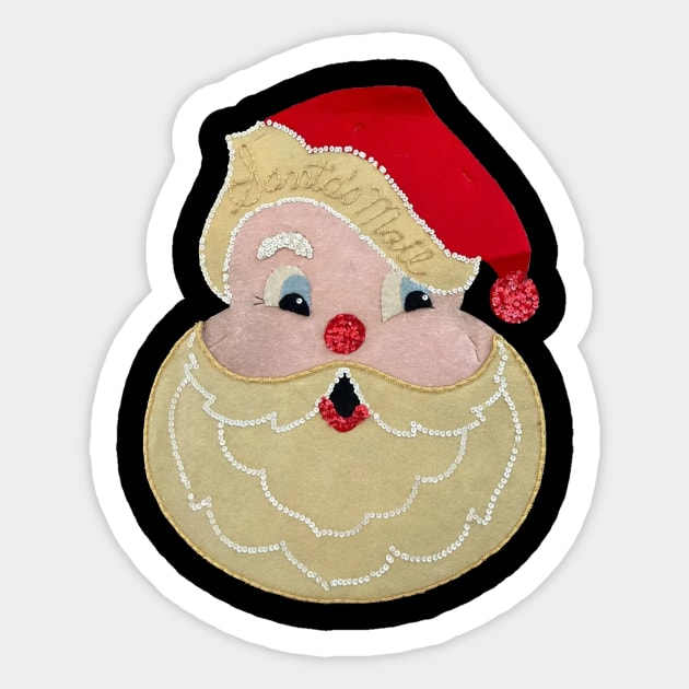 Santa Sequin Applique - cute but creepy Sticker by Eugene and Jonnie Tee's